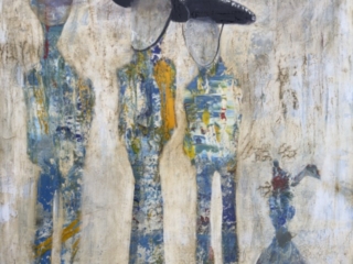 Tres amiga con perro