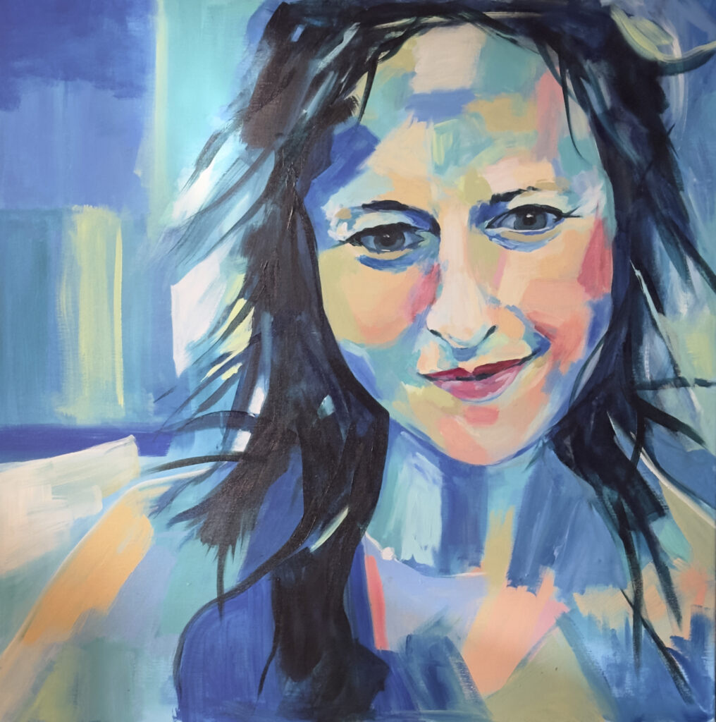 Bridie, contemporary acrylic portrait painting by Martin Zalesny