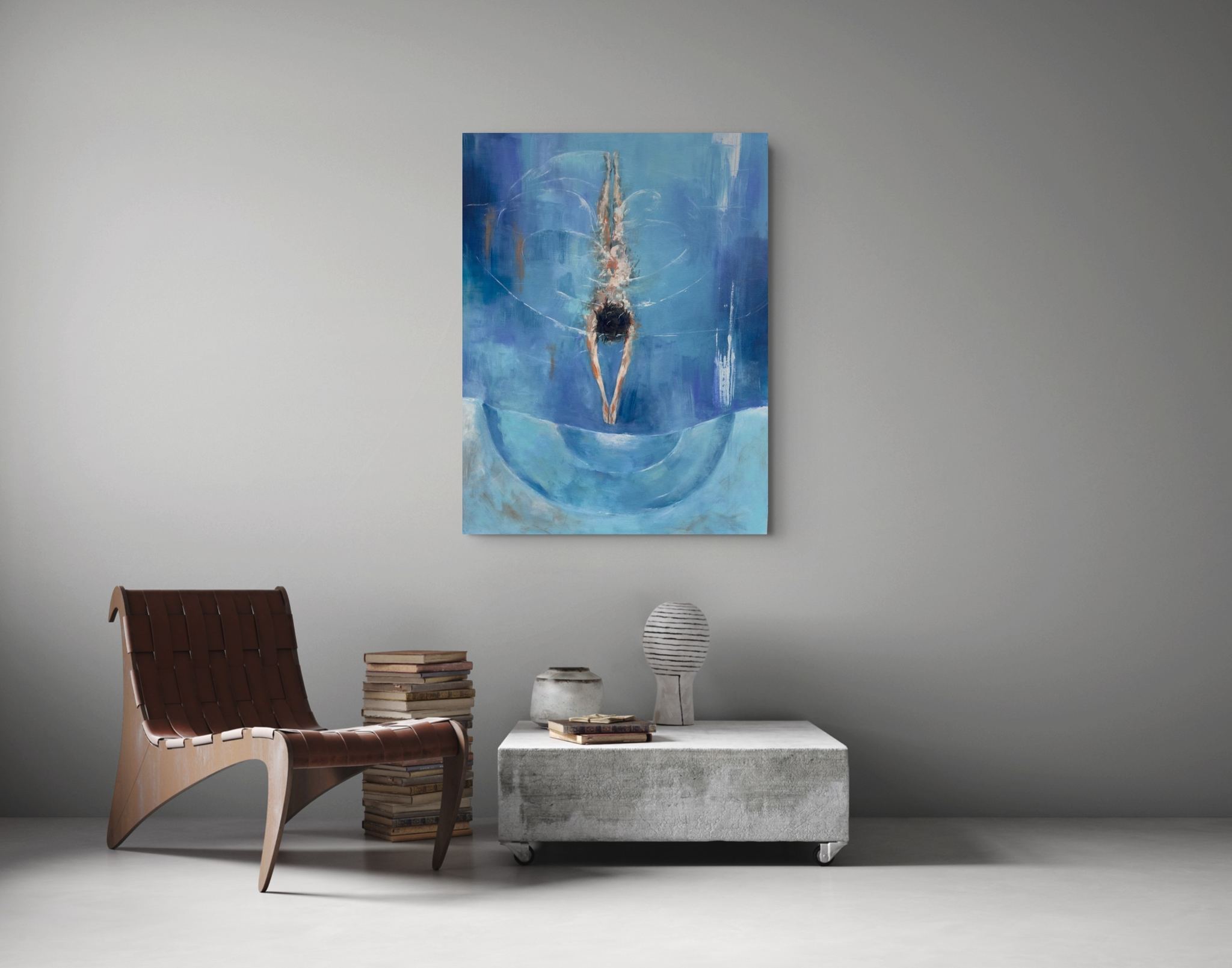 Blue swimming